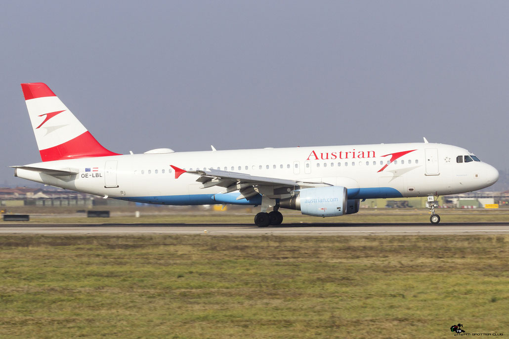 OE-LBL A320-214 2009 Austrian Airlines @ Aeroporto di Verona 10.02.2018  © Piti Spotter Club Verona