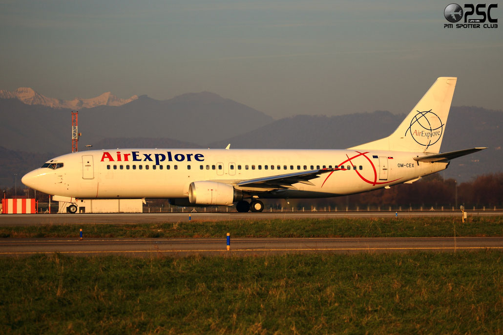 OM-CEX B737-436 25839/2188 AirExplore @ Bergamo Airport 07.12.2013 © Piti Spotter Club Verona