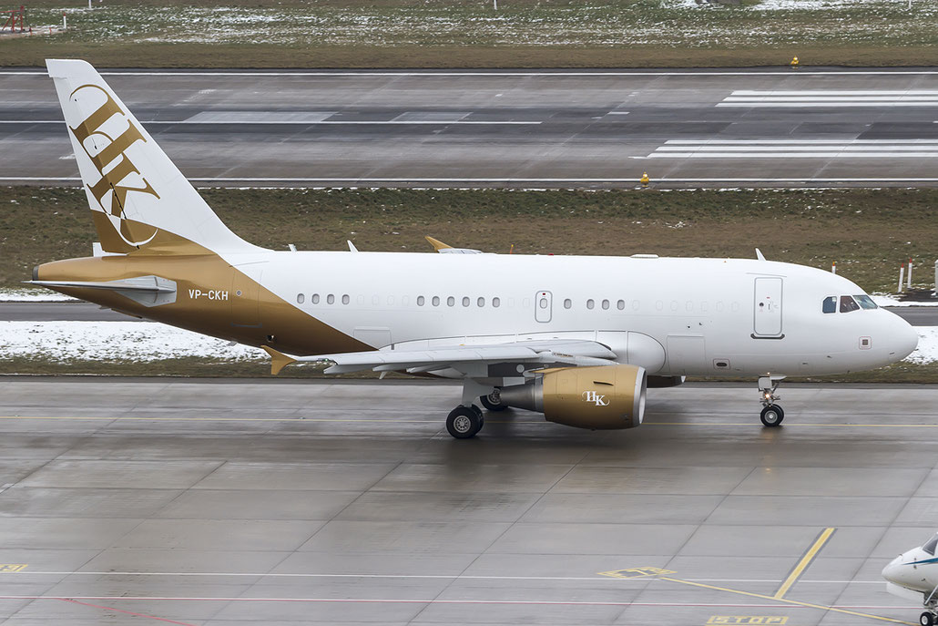 VP-CKH A318-112 (ACJ) 3530 NAS - National Air Services @ Zurich Airport 19.01.2016 © Piti Spotter Club Verona