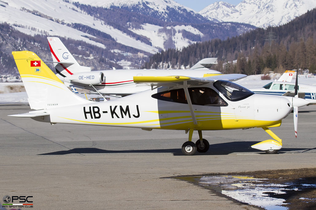 HB-KMJ - P208 - Tecnam P2008 JC @ Samedan Airport © 02 2022 Piti Spotter Club Verona