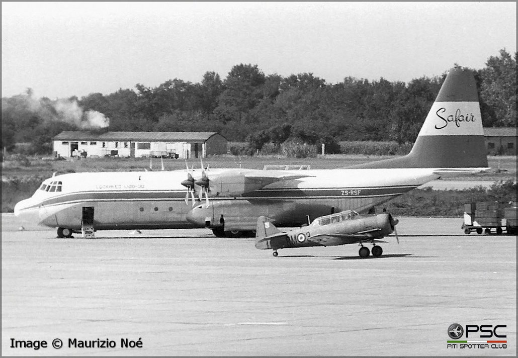 ZS-RSF Lockheed L-100-30 Hercules 4562  AL501-D22A  Safair  1974 © collezione Maurizio Noè p.g.c. - Piti Spotter Club Verona