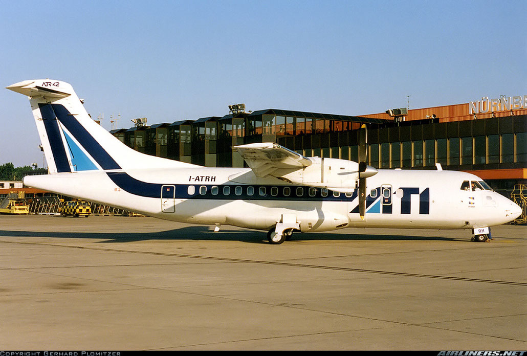I-ATRH ATR 42-312 46  PW120 Verona ATI Aero Trasporti Italiani 1987 © photo credit: Gerhard Plomitzer - luglio 1987 Nuremberg