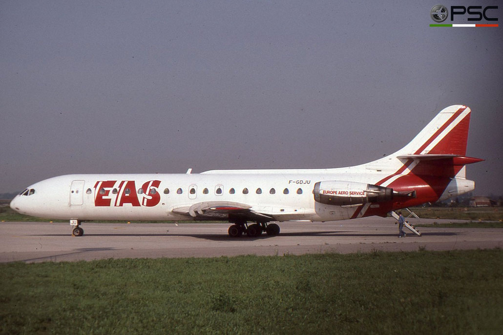 F-GDJU Sud SE-210 Super Caravelle 10B3 183  JT8D-7B EAS Europe Aero Service 1964 © Archivio Piti Spotter Club Verona