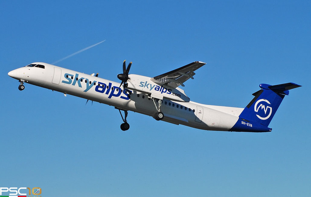 9H-EVA  DHC-8-402  4237  Sky Alps  @ Aeroporto di Verona  11 2021 © Piti Spotter Club Verona