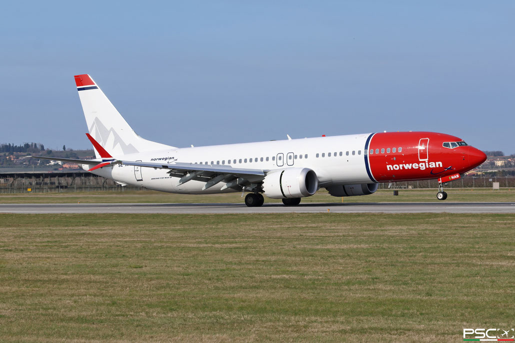 SE-NAB Boeing 737-8 MAX 64427 9326 LEAP-1B27  Norwegian Air Sweden 2025 @ Verona Villafranca 02 2026 © Piti Spotter Club Verona