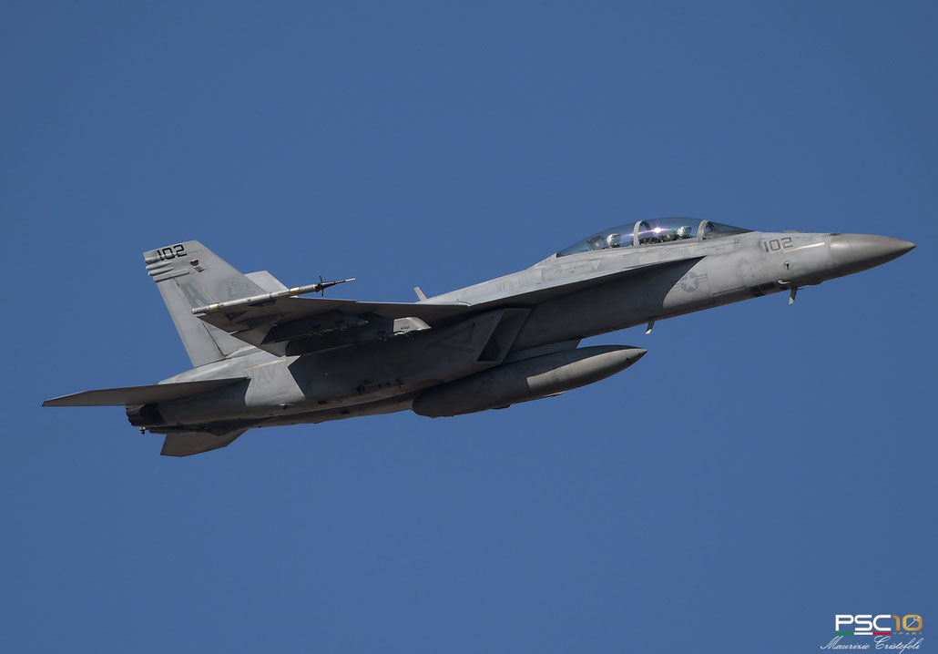 166636  AB-102  F/A-18F  F129  VFA-11 @ Aviano © 02 2022 Piti Spotter Club Verona