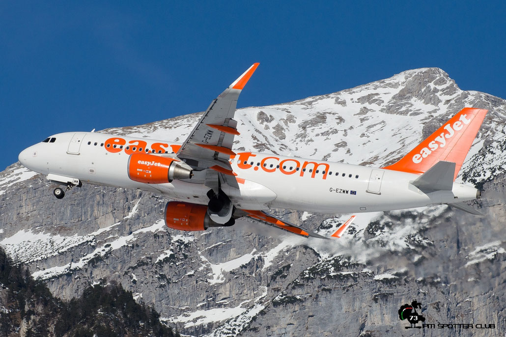 G-EZWW A320-214 6188 EasyJet Airline @ Innsbruck Airport 28.01.2017 © Piti Spotter Club Verona