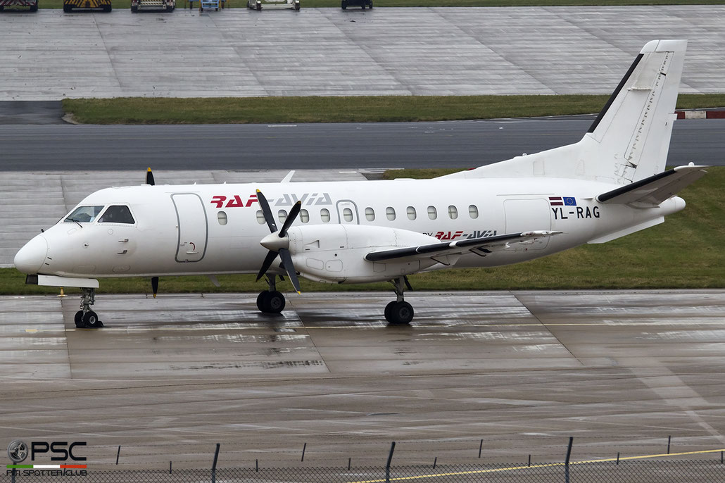 YL-RAG Saab 340A/F 340A-052 RAF-Avia @ Birmingham Airport 11.2017 © Piti Spotter Club Verona