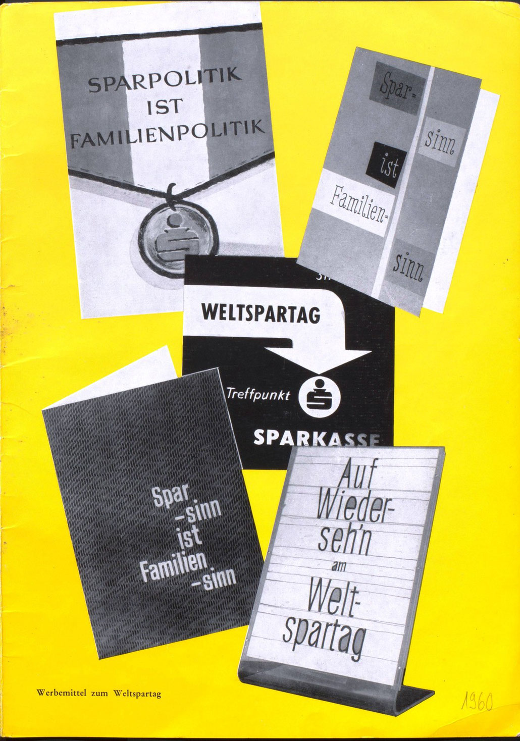 Weltspartag 1960 - Werbemittel der der Sparkasse. Design Heinz Traimer.