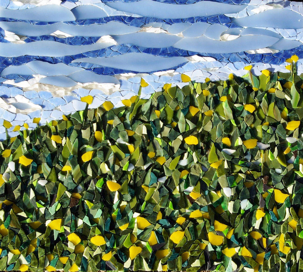 Prairie fleurie en jaune bouton d'or - 2011 - 37 x 33 cm