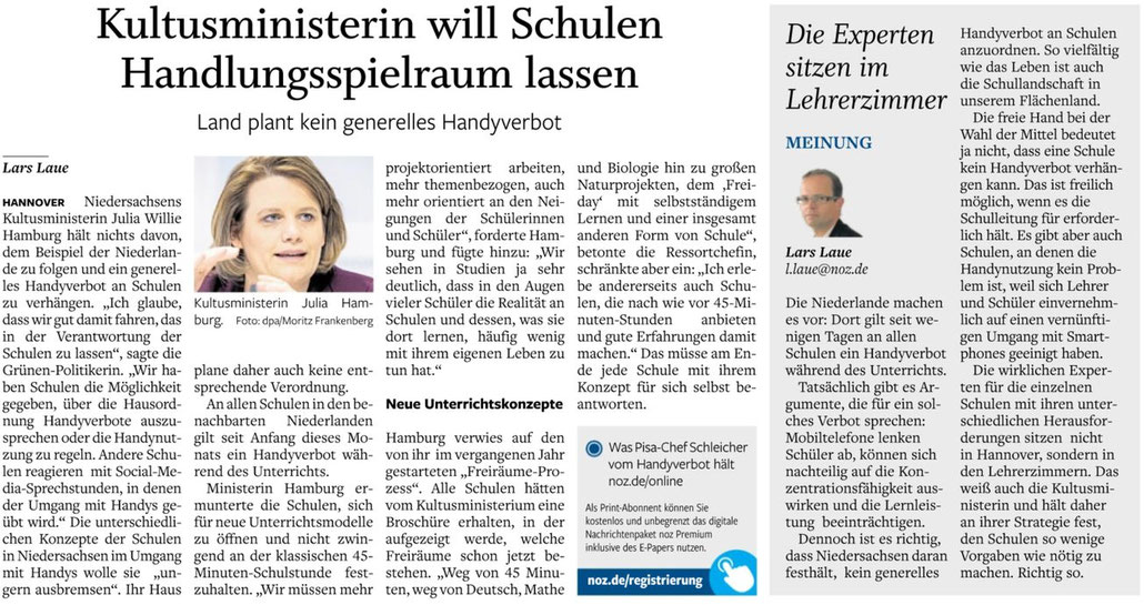 Quelle: NOZ v. 09.09.2024 Die Meinung des Kommentators ist nicht automatisch die des Stadtelternrates
