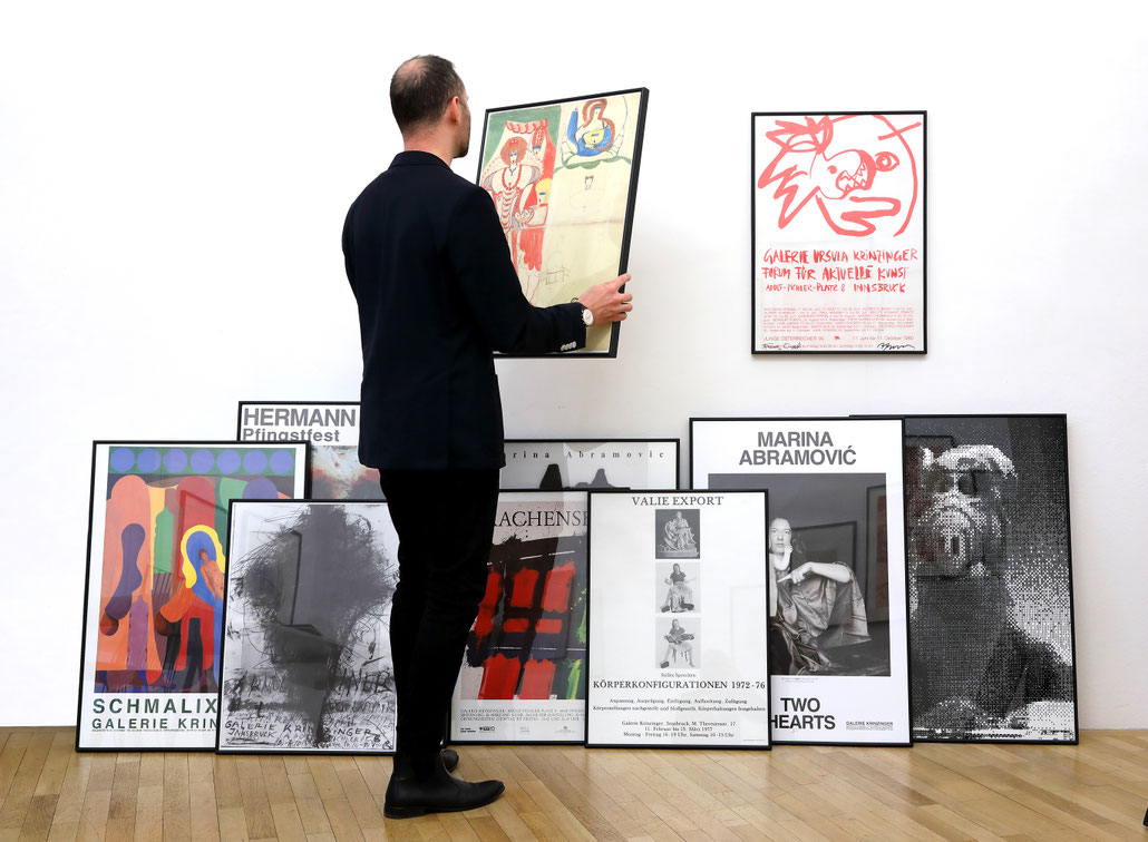 Kunst Plakate / Art Poster Shop Vienna. Galerie Krinzinger Wien, Österreich.