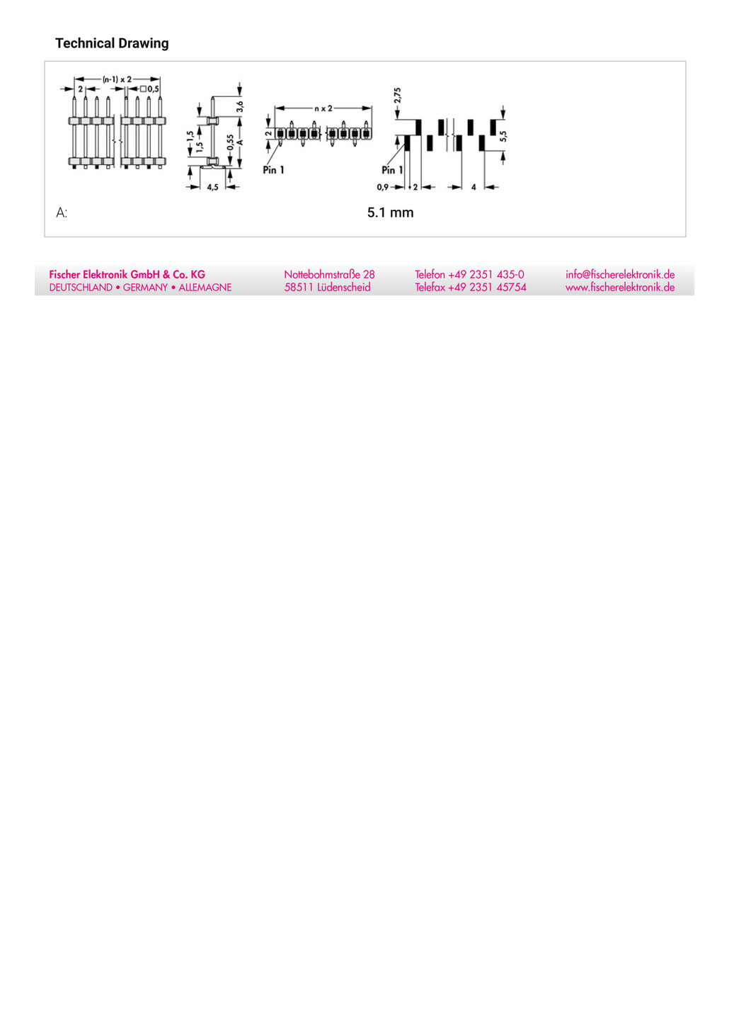 SLY-11-SMD-051 | 2mmピッチ段重ねピンヘッダー(表面実装用)