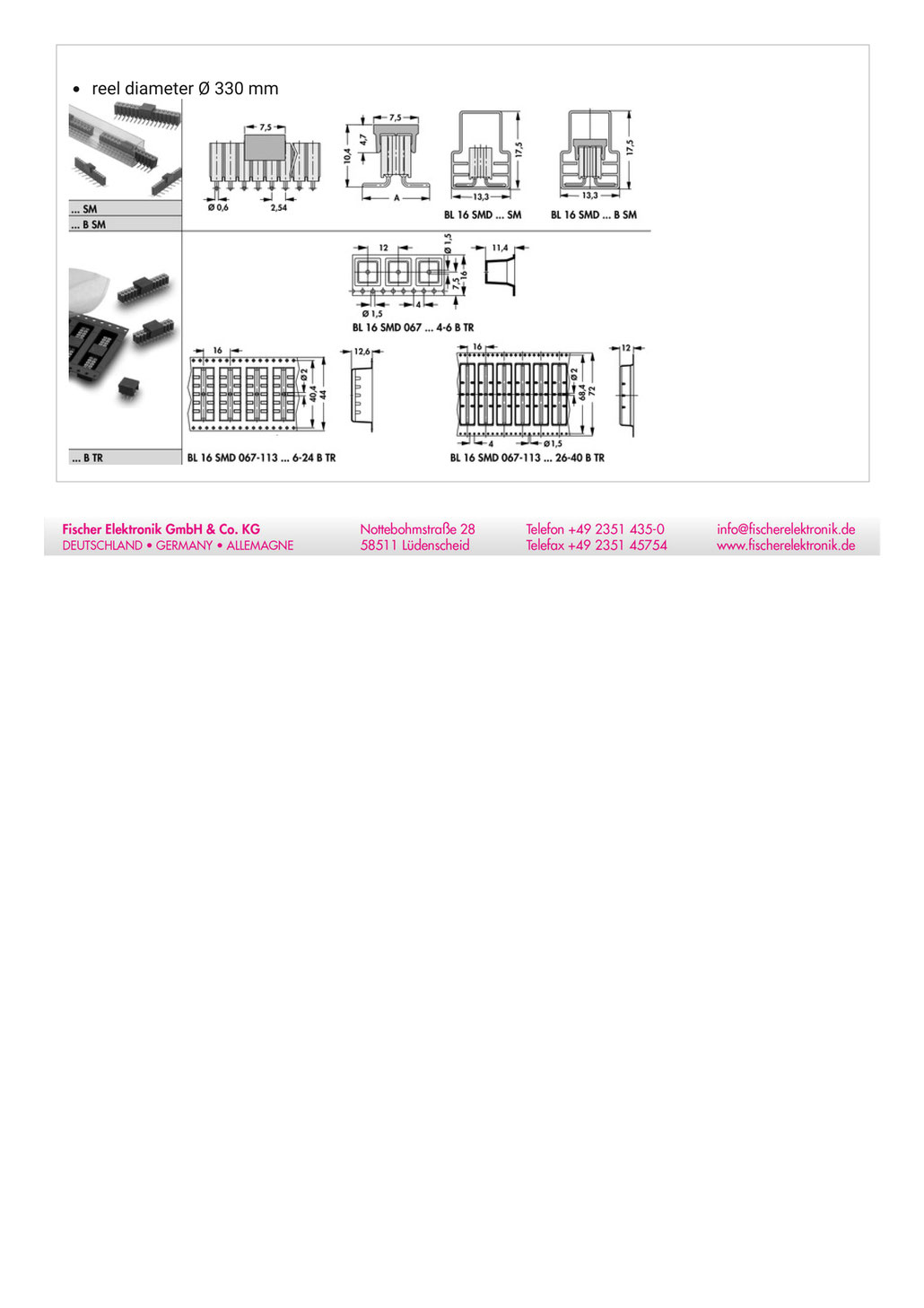 BL-16-SMD-113-72 | 2.54mmピッチ 表面実装用連結ソケット 72極