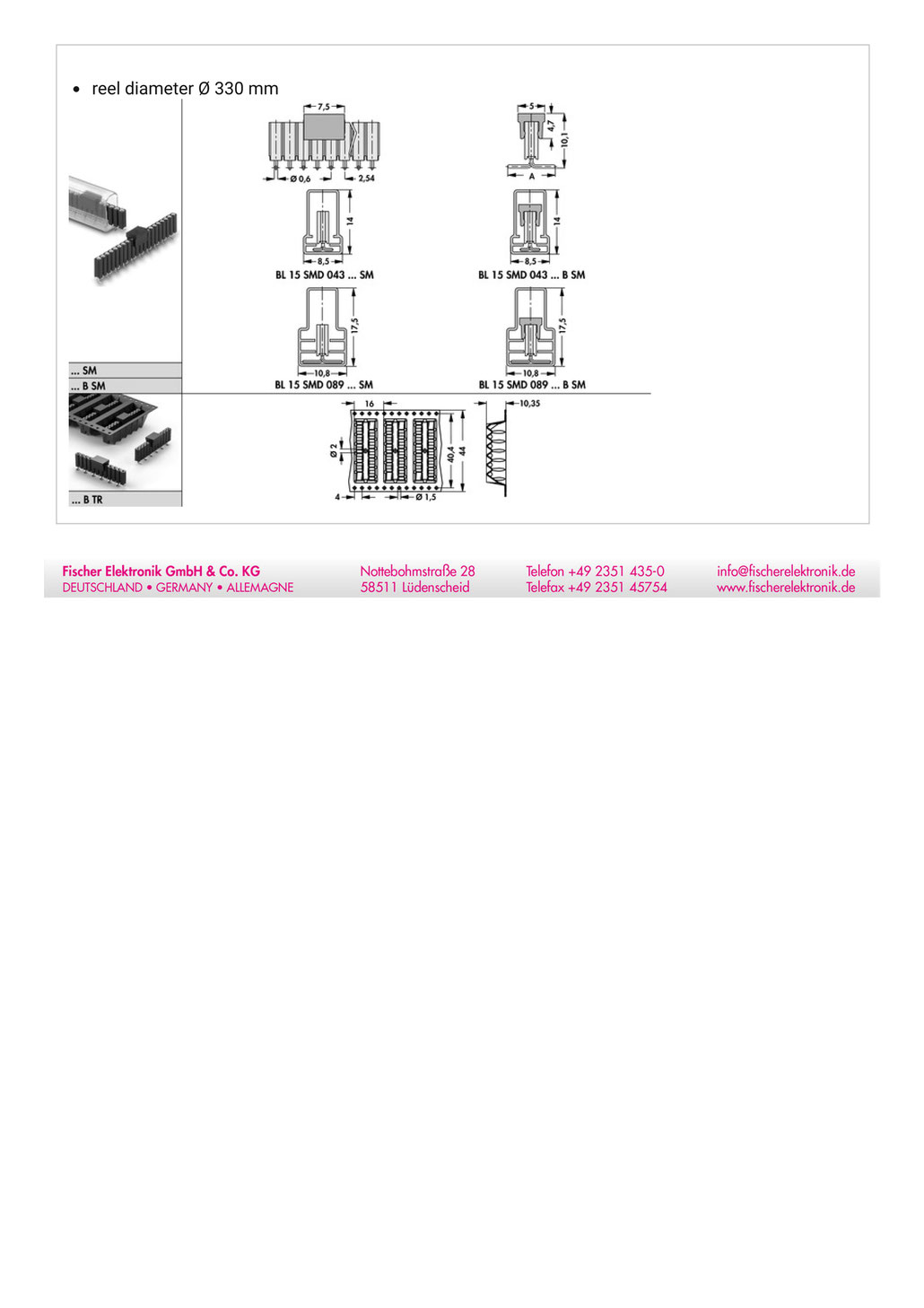 BL-15-SMD-089-36 | 2.54mmピッチ 表面実装用連結ソケット 36極