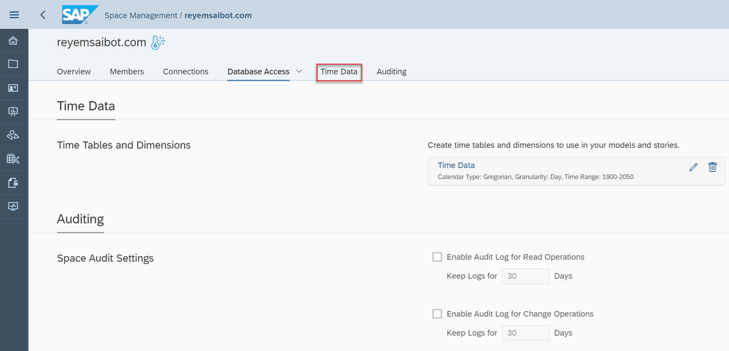 SAP Data Warehouse Cloud Add time dimension to space