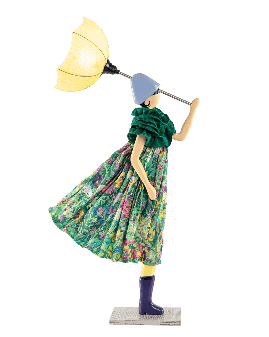 SKITSO Figurenlampe mit wehender Kleidung – kreative Design Tischlampe Schweiz