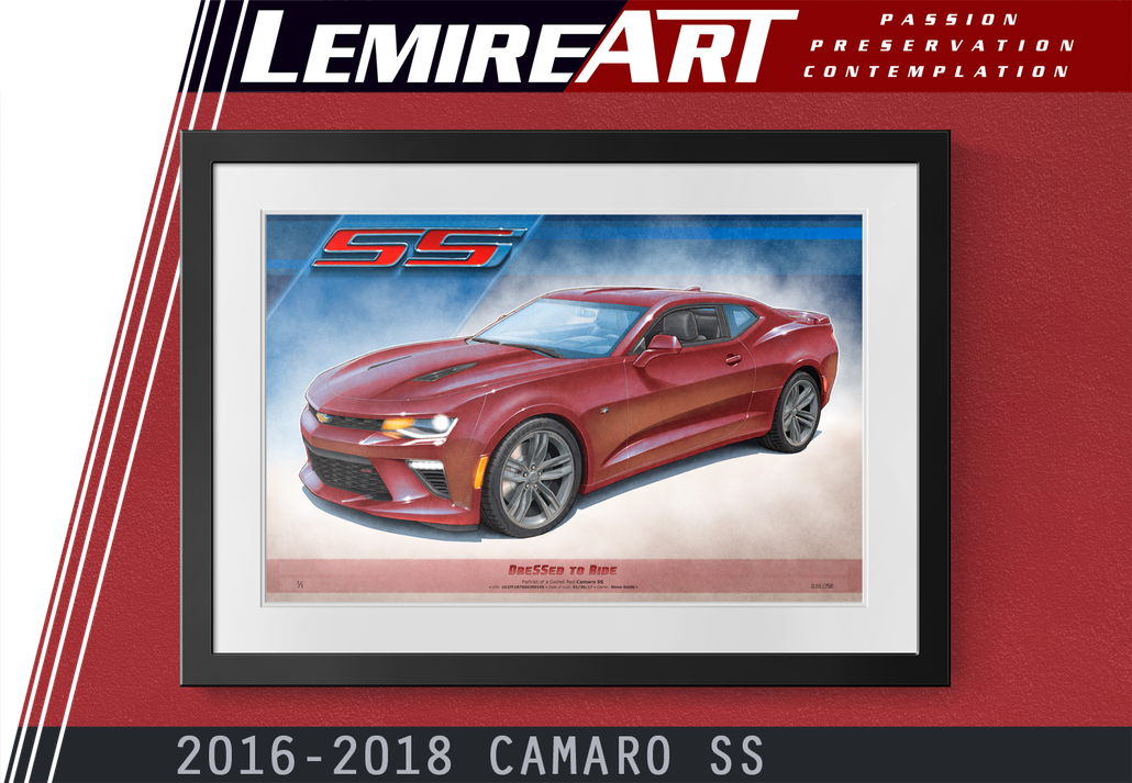 2016 Camaro SS drawing, 2017 Camaro SS drawing, 2018 Camaro SS drawing