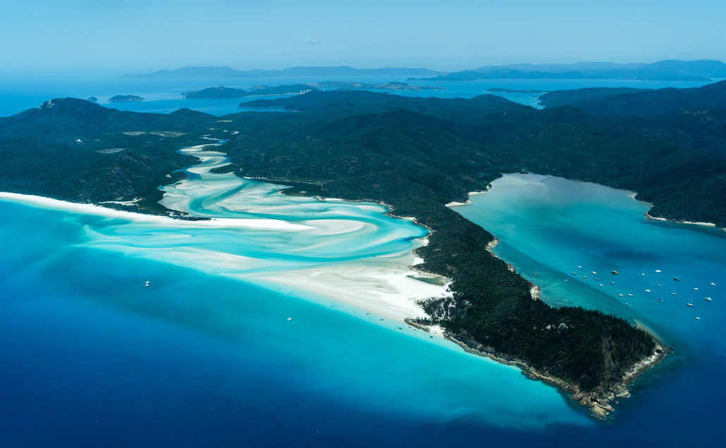 Aerial of Whitsunday Island in Queensland, Australia