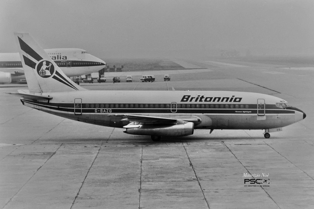 G-BAZG Boeing 737-204 20806 338 JT8D-15A  Britannia Airways 1973© collezione Maurizio Noè p.g.c. - Piti Spotter Club Verona 