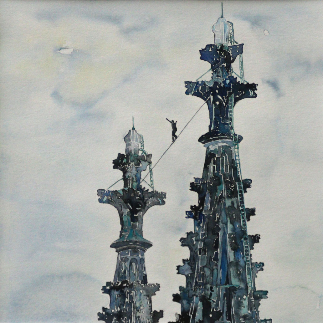 Balance, (Aquarell), 40 x 40 cm