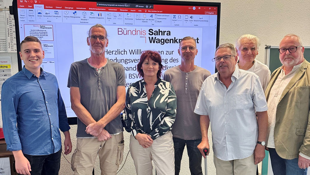 (v.l.n.r.): Robert Ludwig (Pressewart), Boris Funda (Stellv. Vorsitzender), Bianca Görke (Vorsitzende), Thomas Kolden (Stellv. Vorsitzender), Uwe Georgi (Rechnungsprüfer), Dr. Rolf Funda (Rechnungsprüfer), Roland Herbert (Schatzmeister)