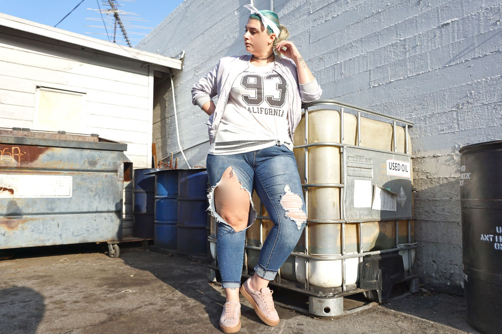 YMI JEANS GRANDE TAILLE PLUS SIZE BOMBER ROSE PINK