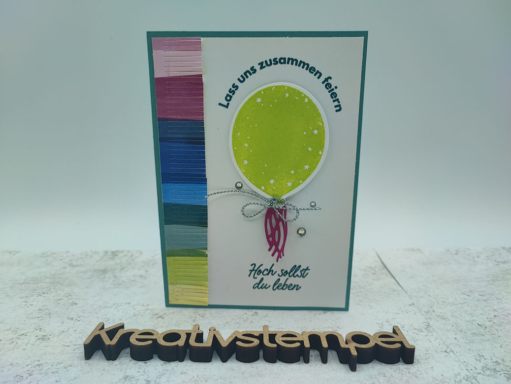 Einfache Pop Up Karte Bezaubernde Ballons - Kreativstempel Birgit Heßdörfer