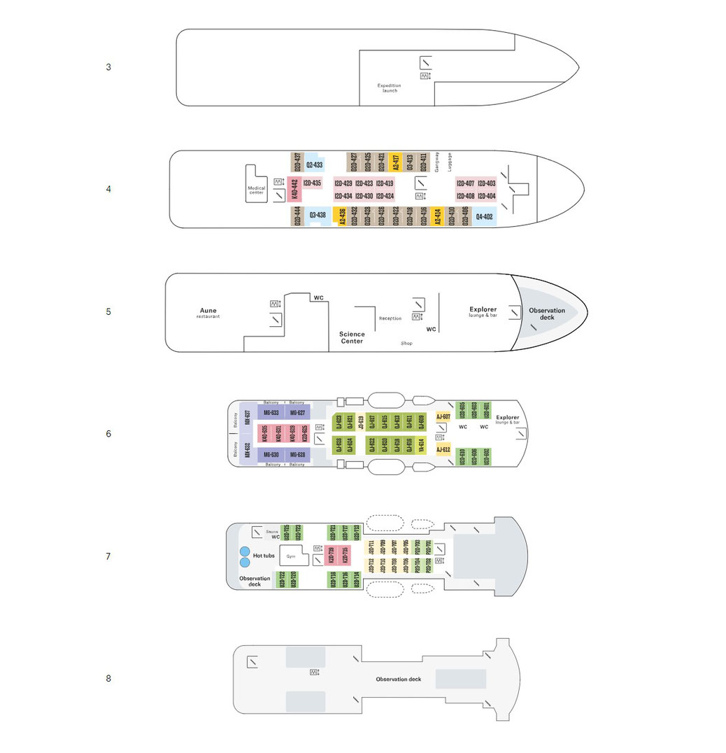 Deckplan MS Spitsbergen