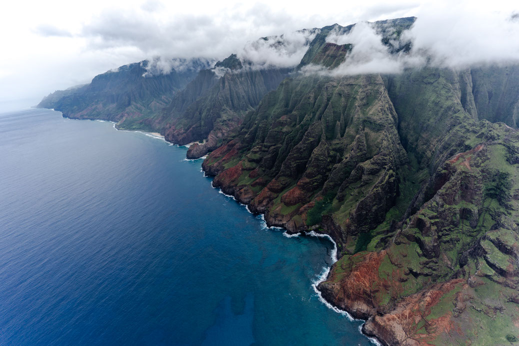 Aerial view of Kauai Na Pali Coast