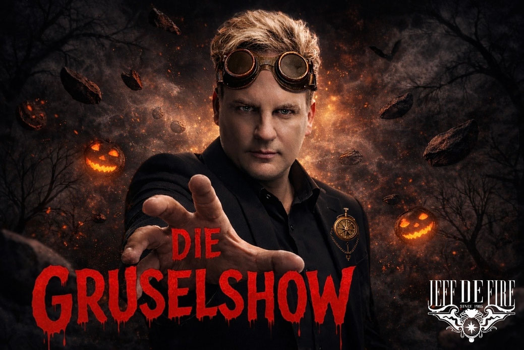 Jeff de Fire's Gruselshow! Nicht nur für Halloween. Buchen Sie dieses Erlebnis direkt aus Kiel. 