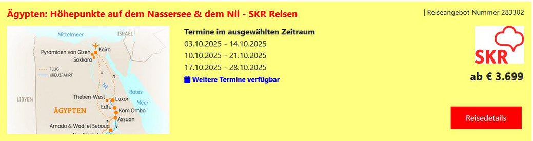 Ägypten Rundreise mit SKR Kleingruppenreise incl. Flug 2025-2026 beim Reisebüro Reiselotsen mit Beratung buchen