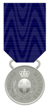 Médaille italienne de la Valeur Militaire échelon argent, endroit...