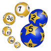 Grafik mit 5 Zahlen und 2 Eurozahlen, mit der die Wettart Eurojackpot symbolisiert wird