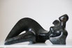 Sculptures en bronze, FDB, artiste italienne mexico, femme en bronze, grenouille, héron, sculpture nu feminin, originale, galerie d'art Monaco, sculpture en bronze sur le theme des marecages