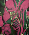 Patrick Baillet, plantes, fleurs, peinture de fleurs, peinture de plantes, peinture rose et verte