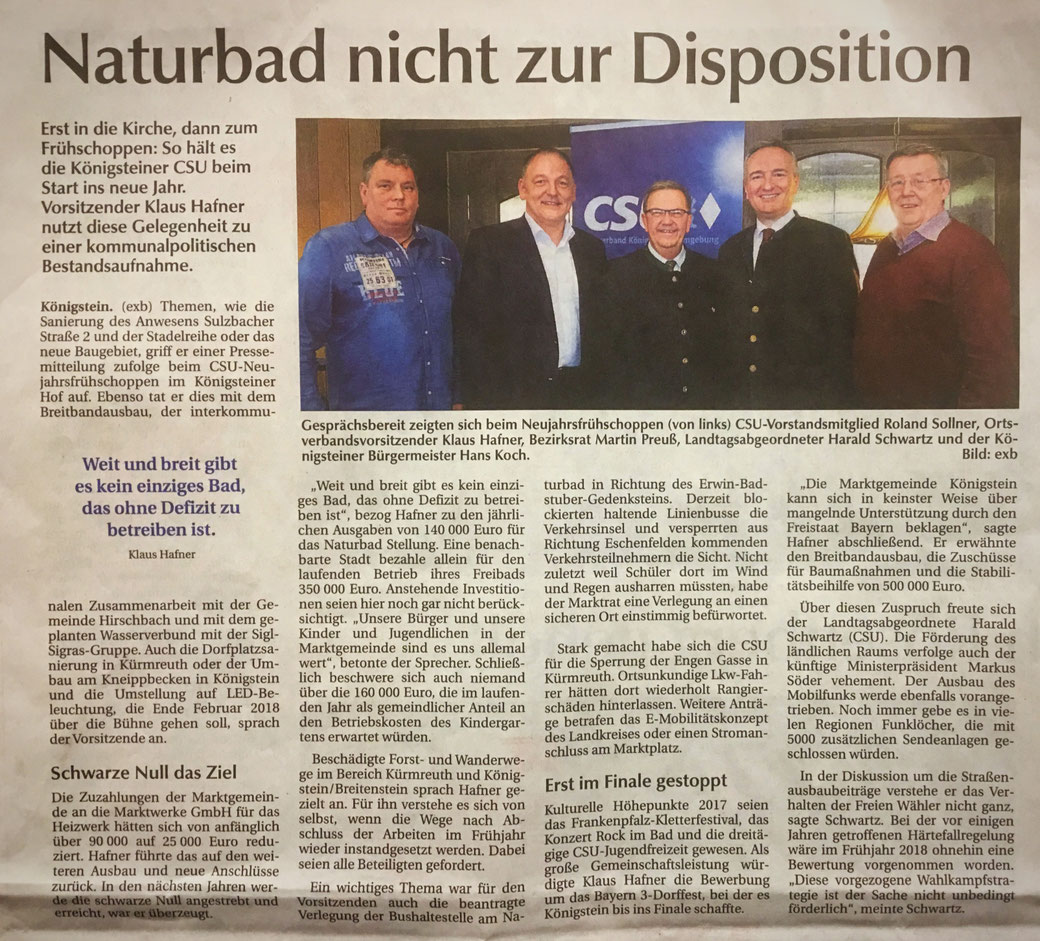 Klaus Hafner Königstein CSU Ortsverband Sollner Roland Harald Schwartz Martin Preuß Hans Koch