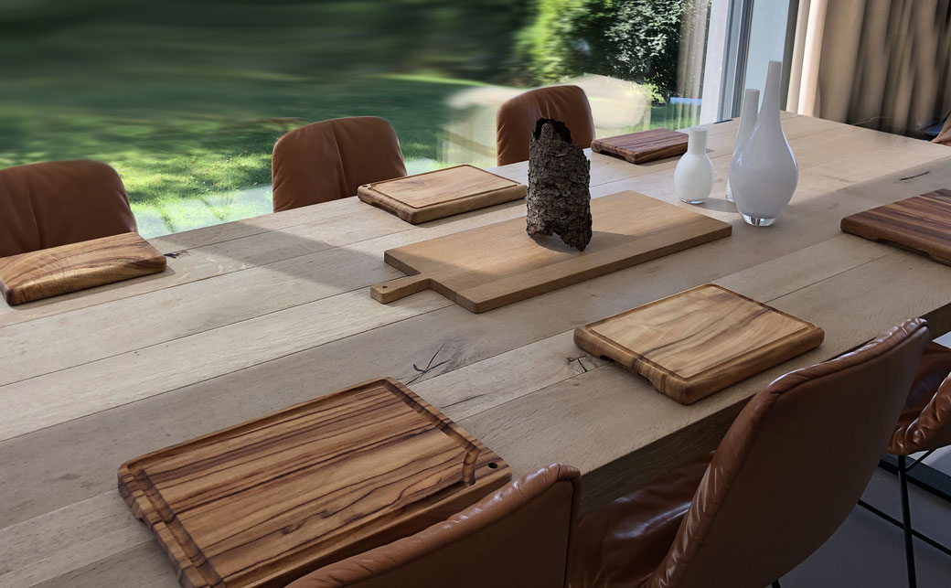 Schneidebrett aus Kampherlorbeer, Eiche, Birke, Akazie und Bambus und Holz Accessoires © Schneidebretter aus Holz und Accessoires by Macani
