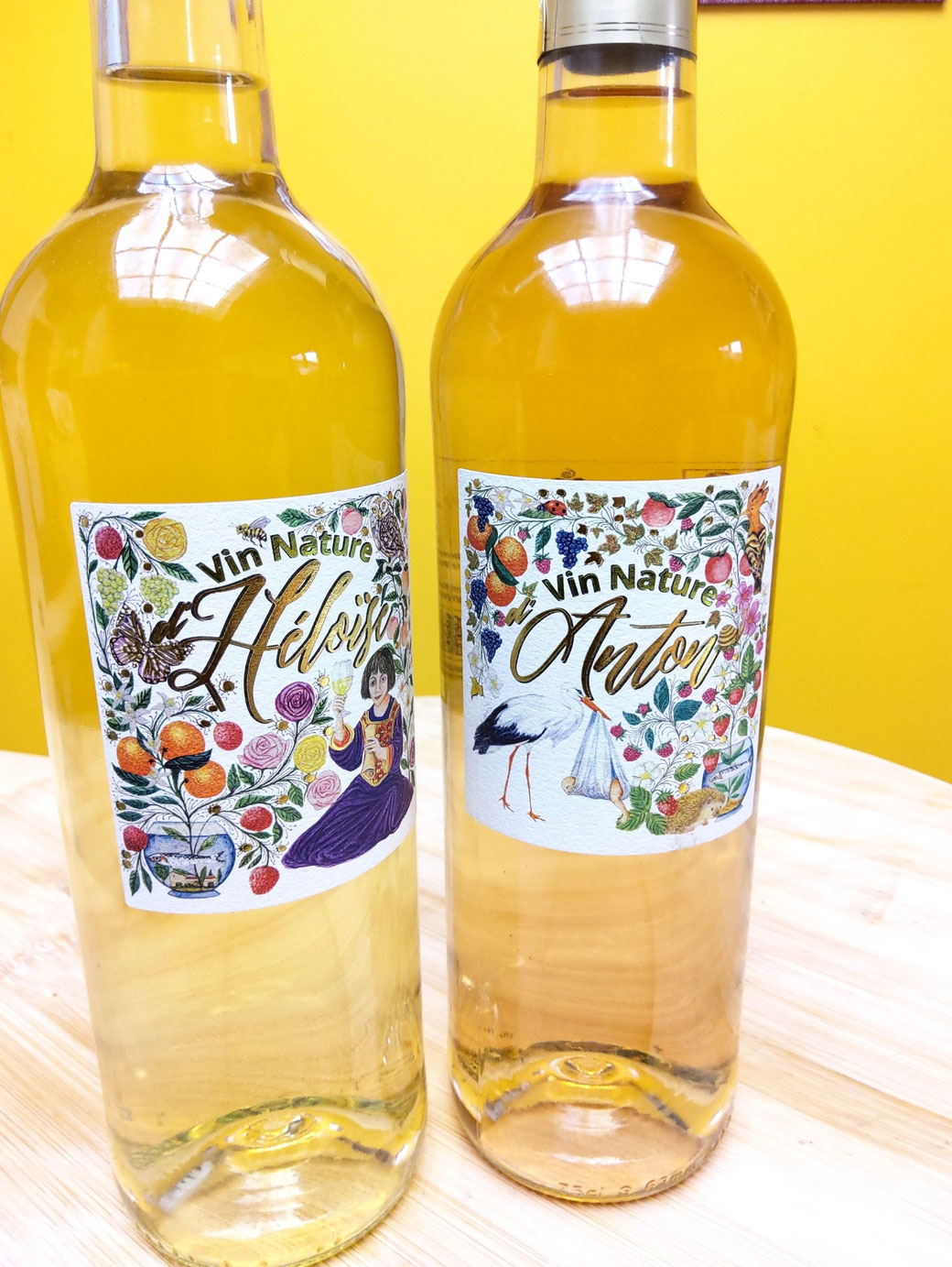 Etiquettes de vin réalisées pour le Domaine de l'Anchois