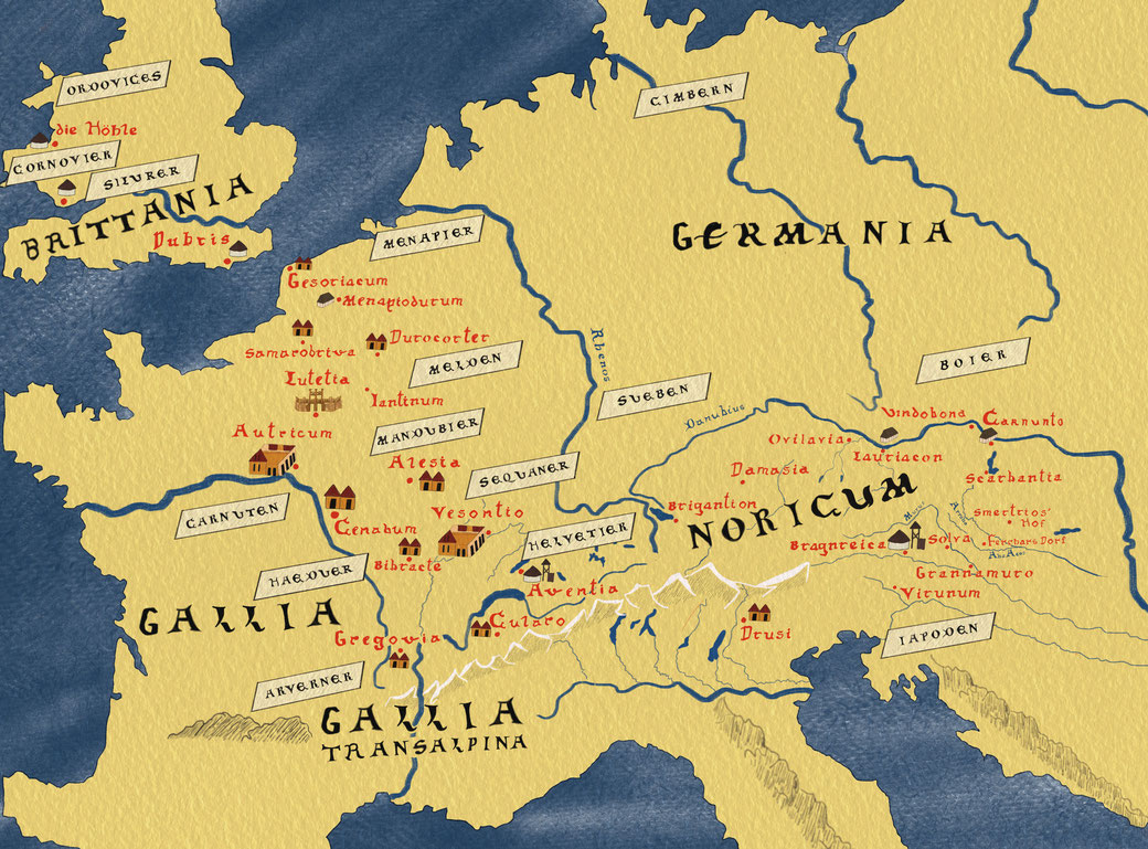 Landkarte Europa zur späten Eisenzeit