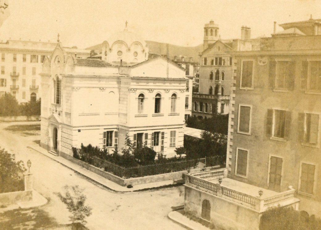 L'église avant le tremblement de terre de 1887 (avec la coupole d'origine)