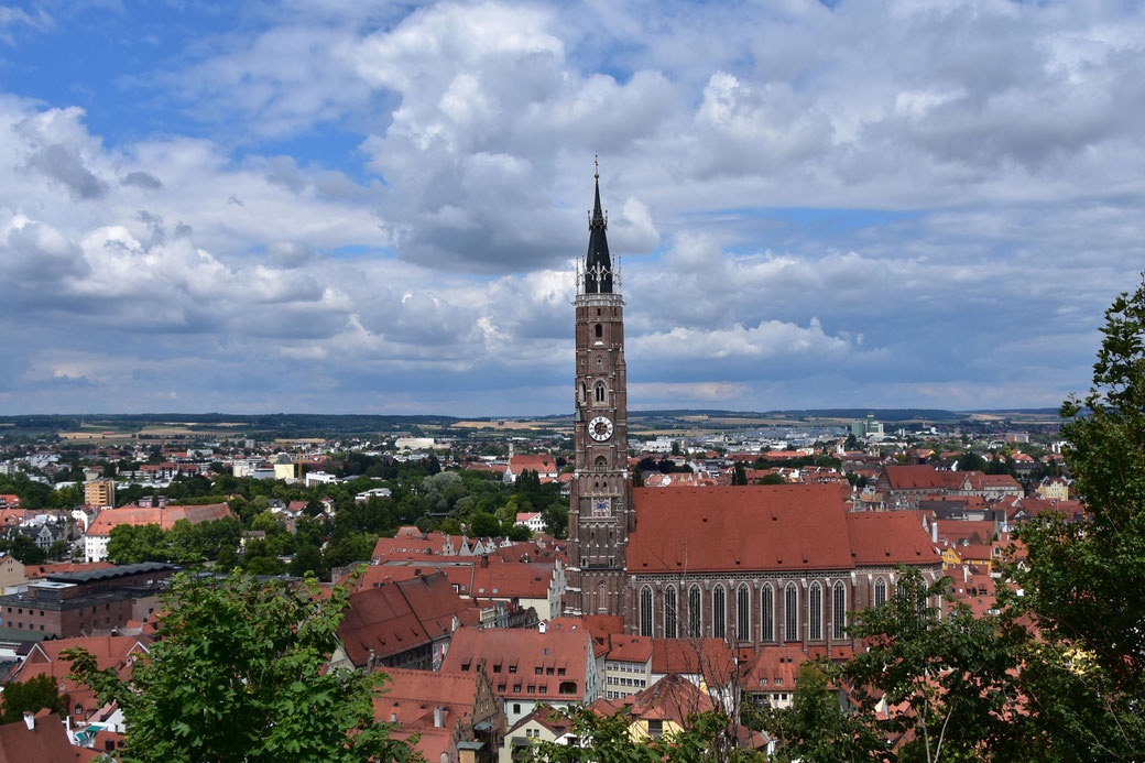 Aussicht von der Burg auf Landshut hinunter