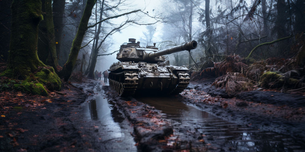 A WWII tank in the Ardennes forest