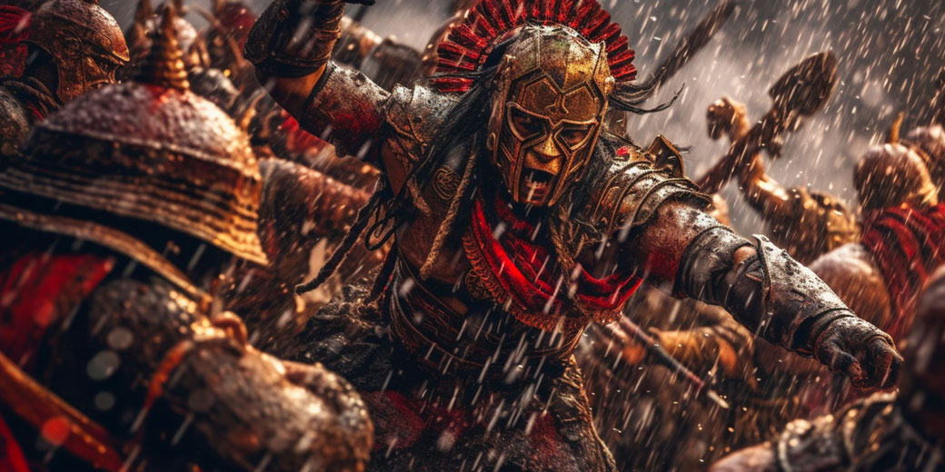 Inca warriors in battle