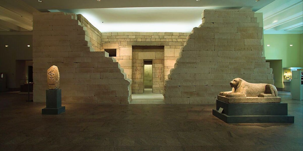 Reconstructed Old Kingdom tomb chapel from Saqqara, useful for discussing elite burial, stonework, and the world of pyramid-era Egypt.