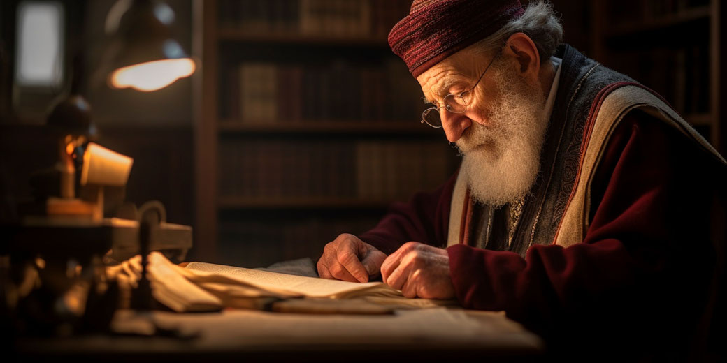 Jewish scholar deep in study