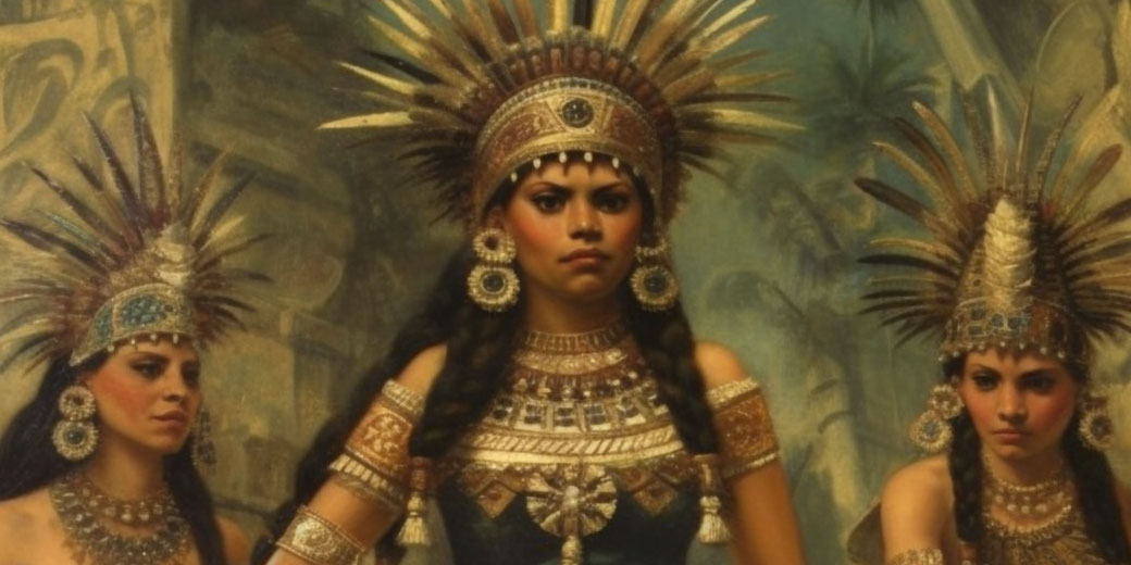 Aztec women and girls