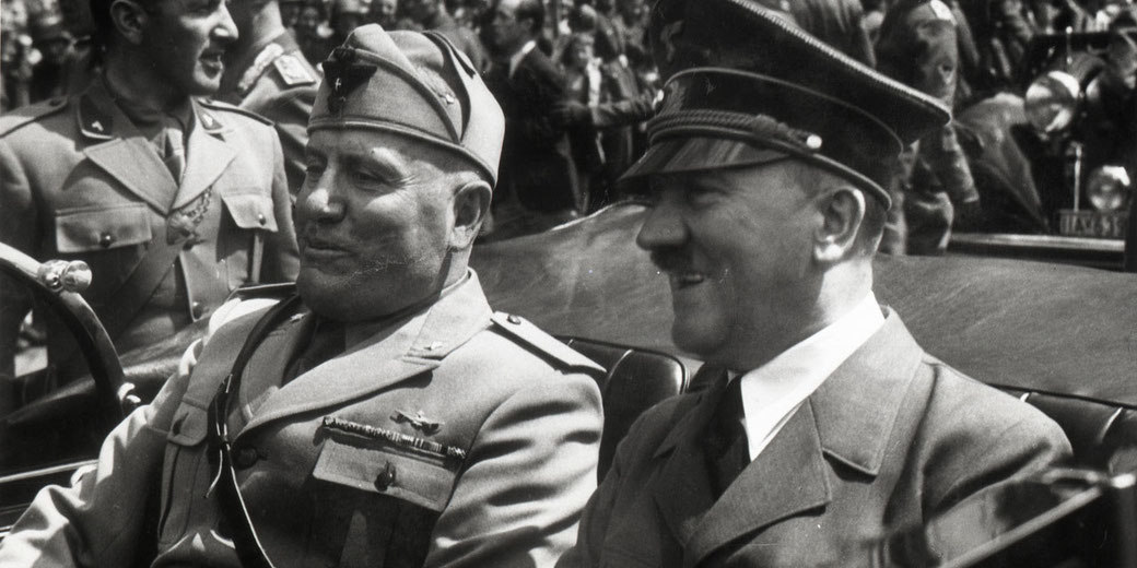 Adolf Hitler and Benito Mussolini in Munich, Germany