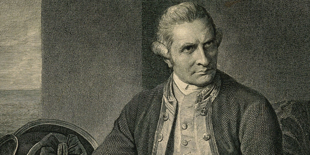 A detailed engraving of a man in 18th-century attire, featuring a stern expression, curled hair, and a decorated coat.