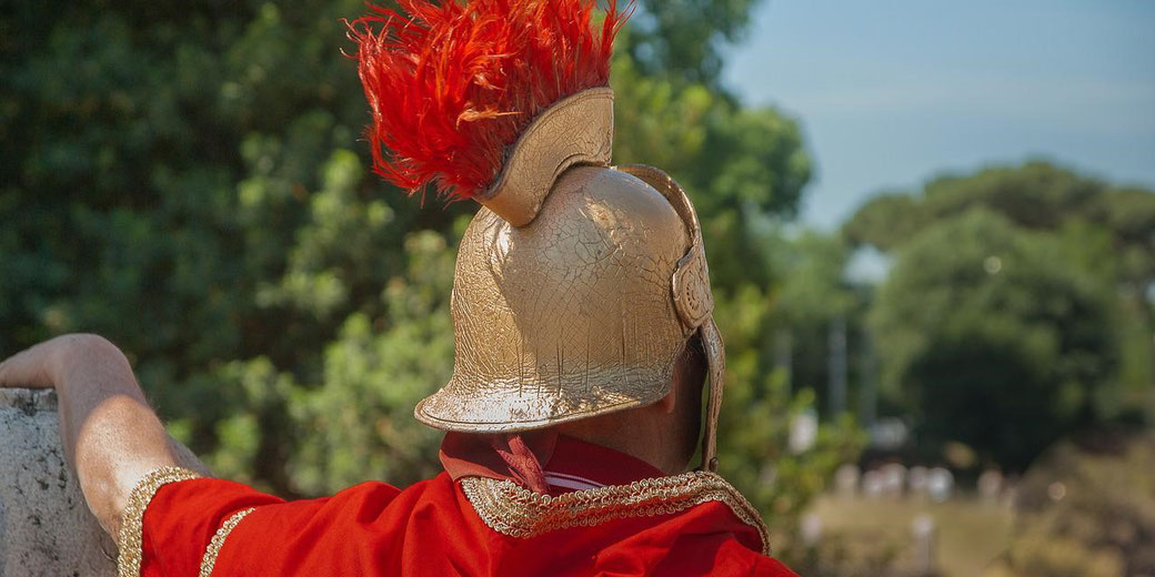 A Roman general looking into the distance